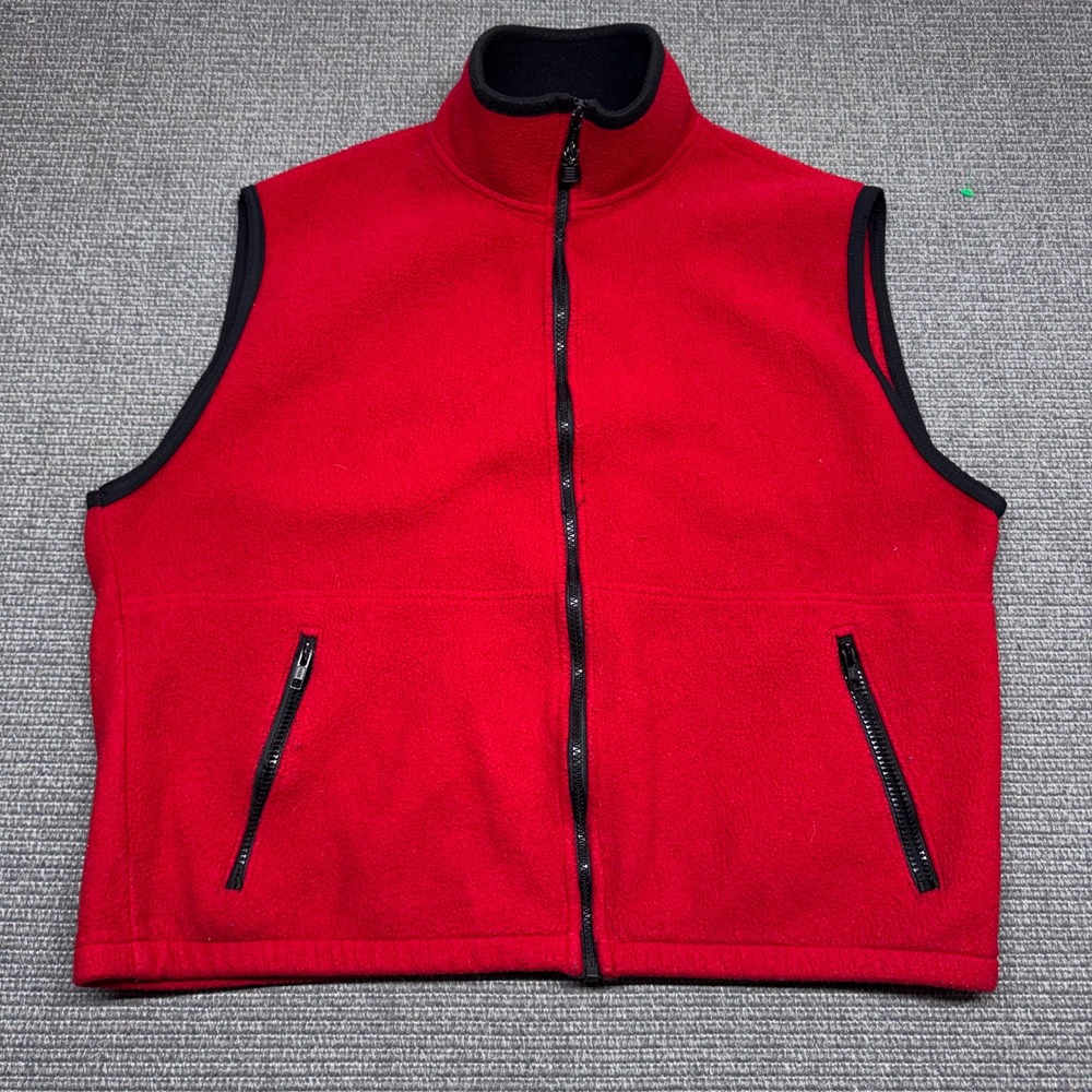 Authentic Innerline Colorado Red Fleece Vest Full Zip Mens XL Made in USA